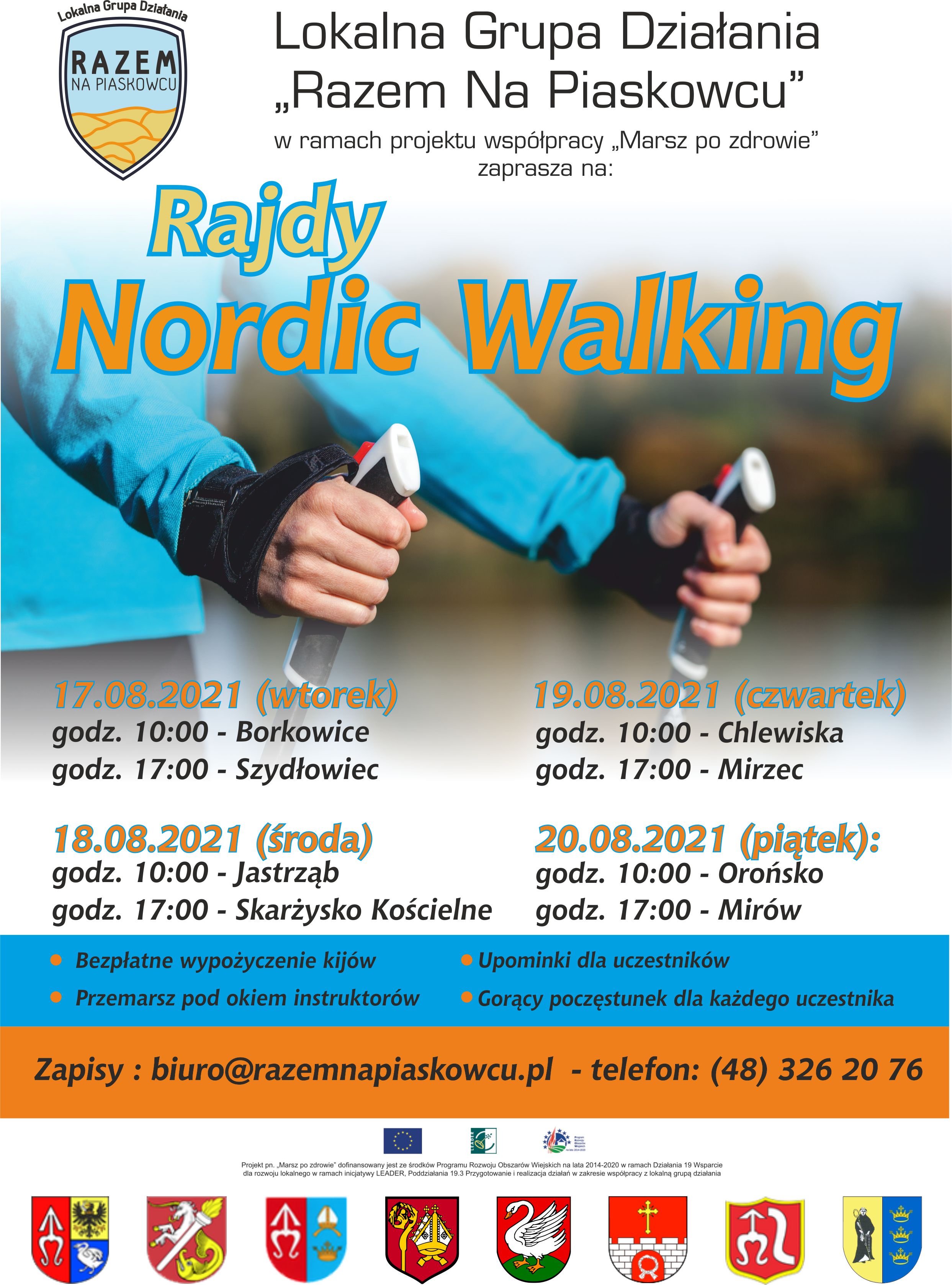 Lokalna Grupa Działania "Razem na Piaskowcu" w ramach projektu "Marsz to zdrowie" zaprasza ma Rajd Nordic Walking