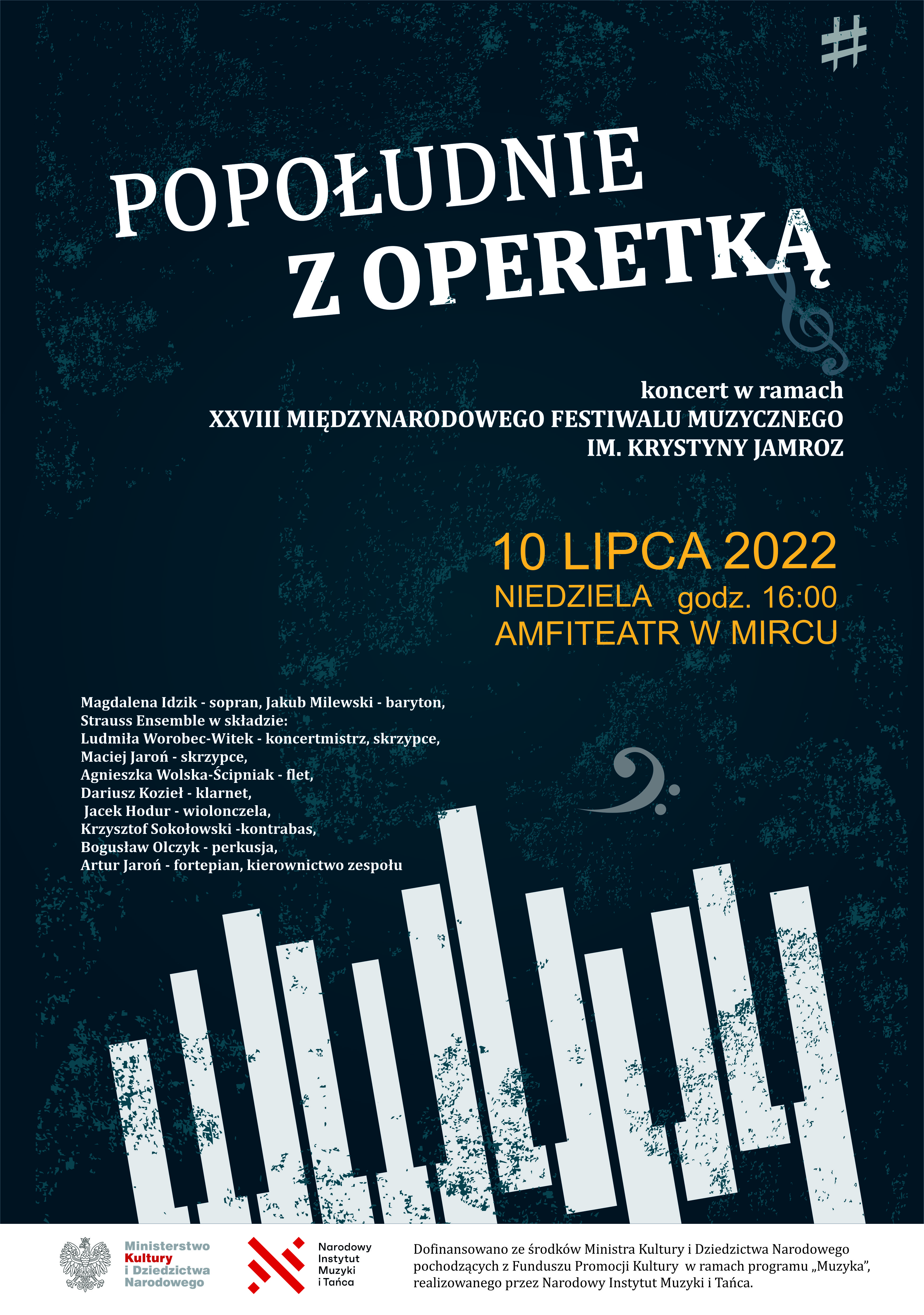 plakat Popołudnie z operetką - 10.07.2022 r. Amfiteatr Mirzec_m