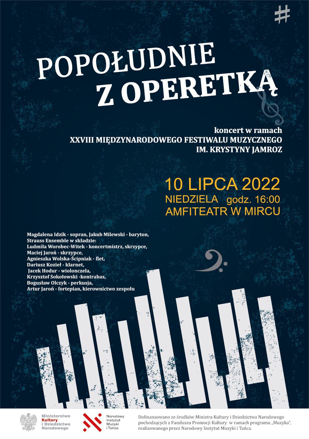 plakat Popołudnie z operetką - 10.07.2022 r. Amfiteatr Mirzec
