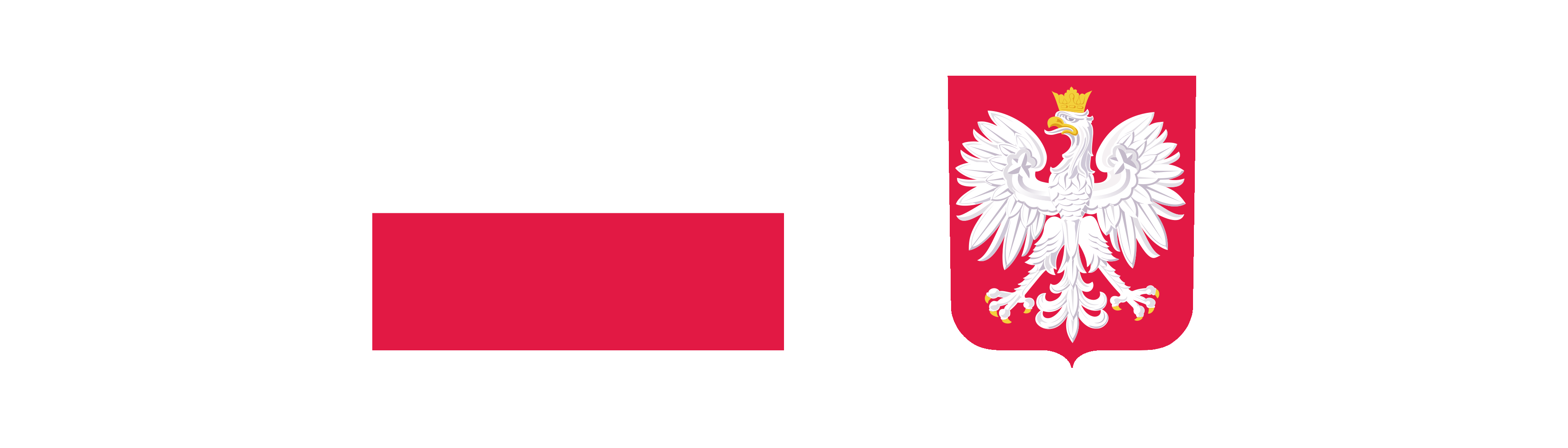 flaga Rzeczypospolitej Polskiej wraz z wizerunkiem godła Rzeczypospolitej Polskiej