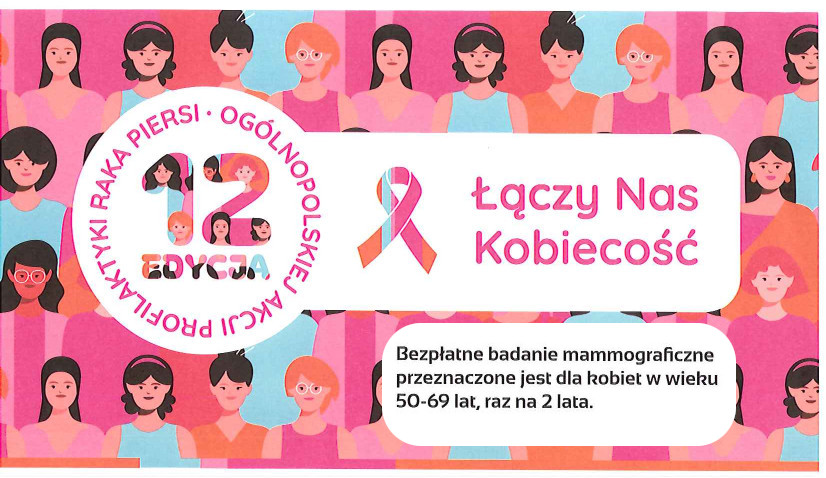 Plakat Ogólnopolska Akcja Profilaktyki Raka Piersi - 12 edycja