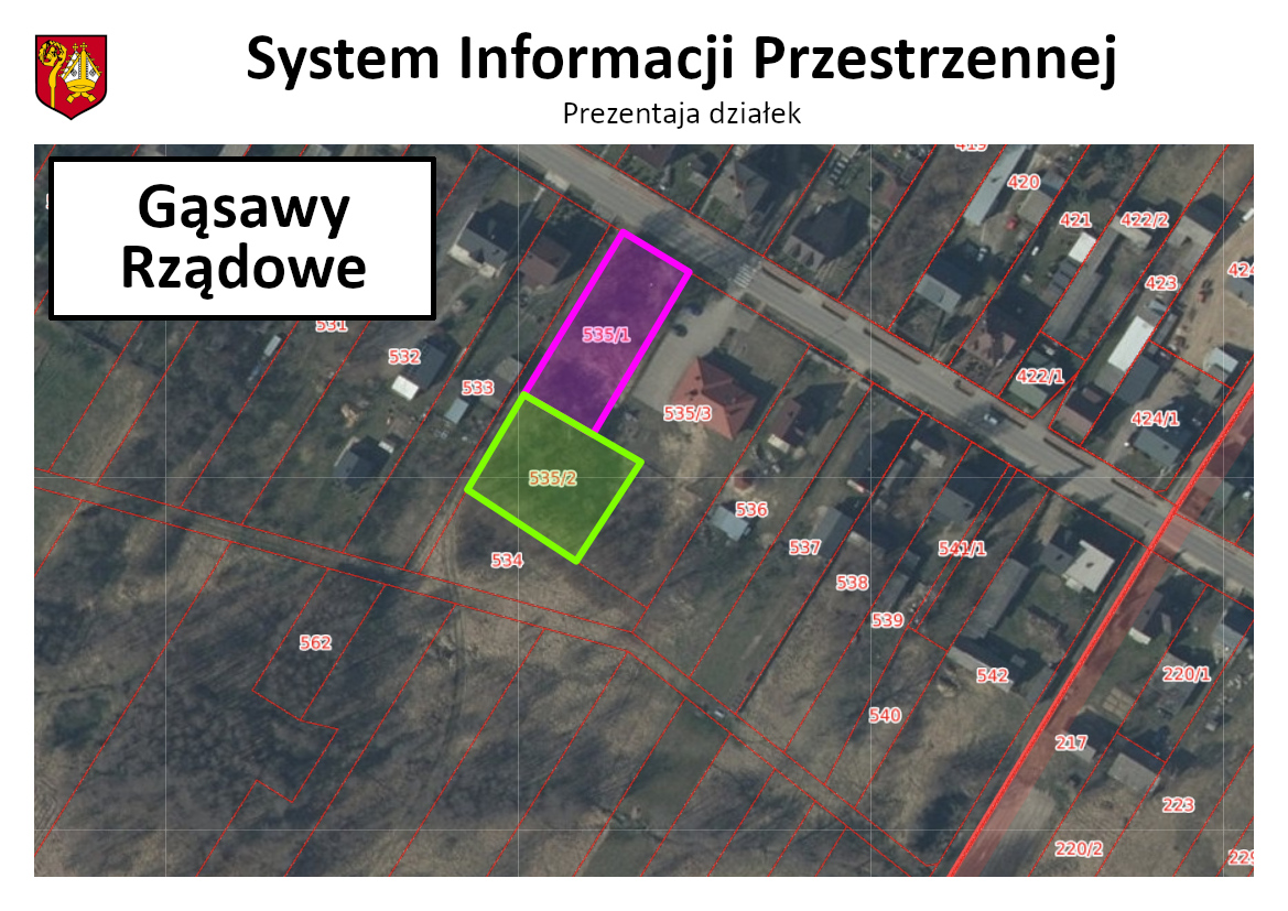 Wizualizacja - działek Gąsawy Rządowe