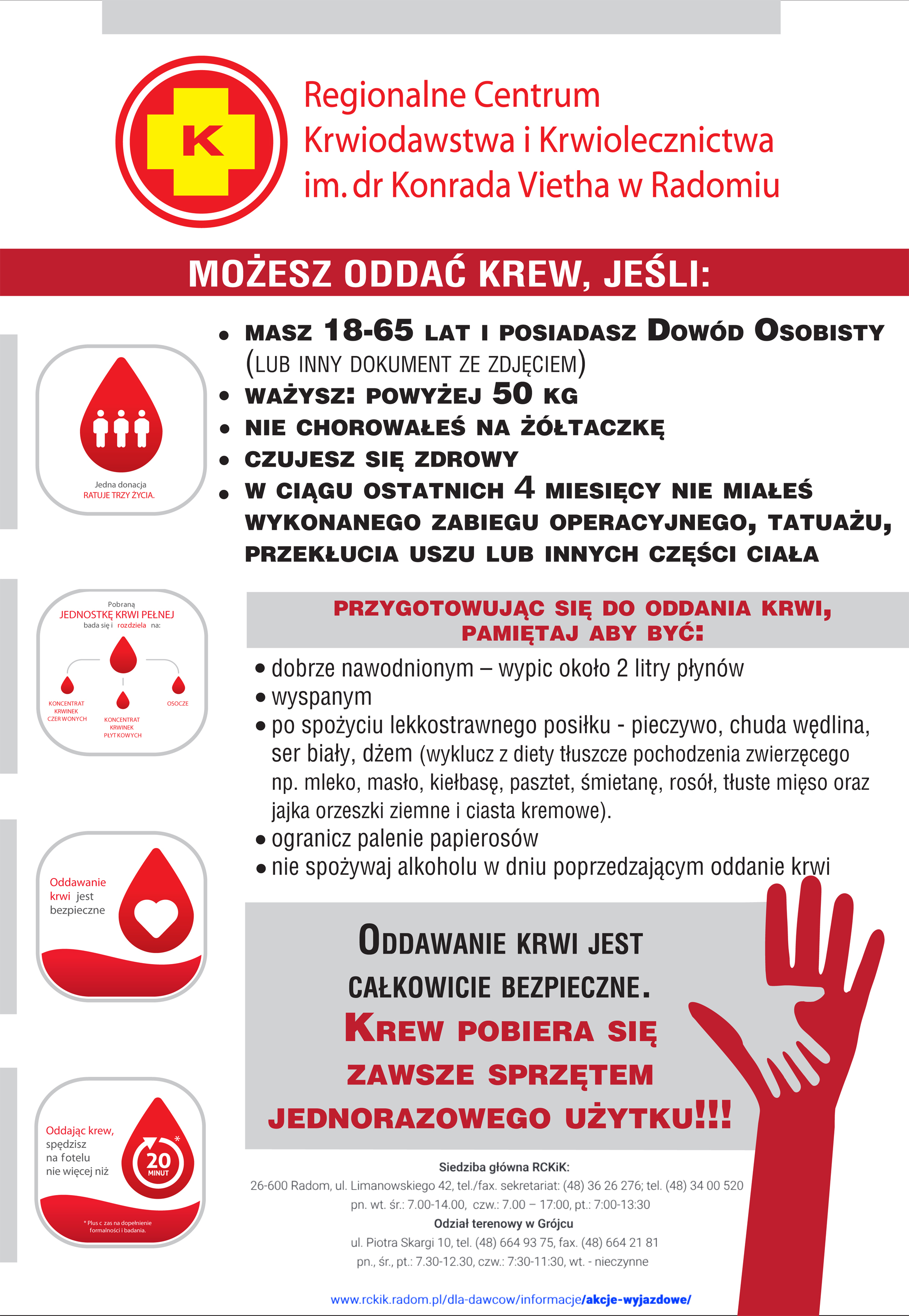 PLAKAT informacyjny Pilnie potrzebna krew - informacje w arykule