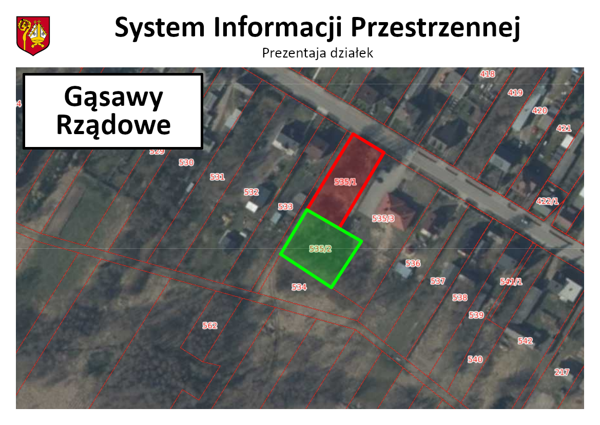 Wizualizacja - działek Gąsawy Rządowe
