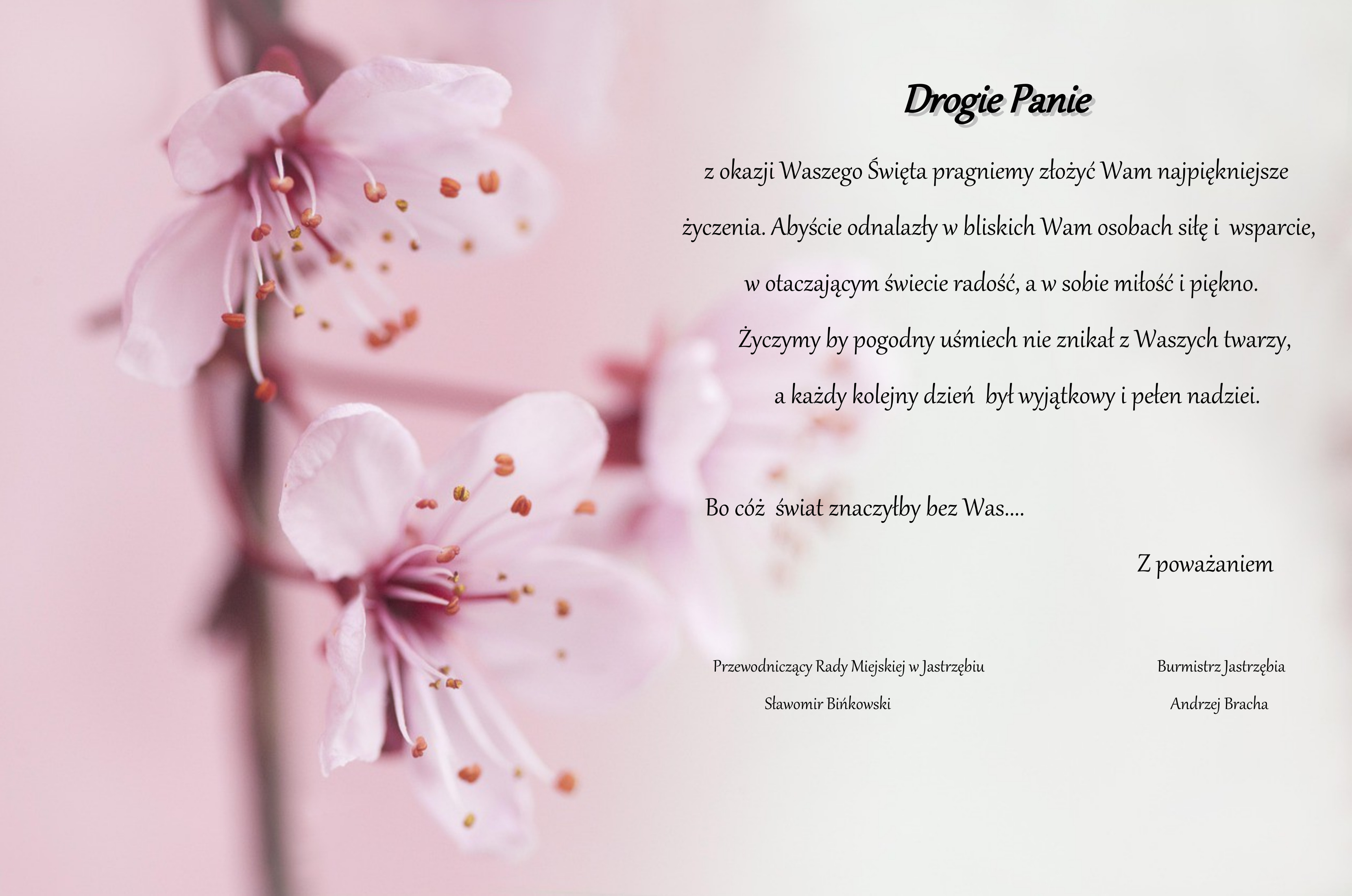 Życzenia z okazji Dnia Kobiet - treść w artykule