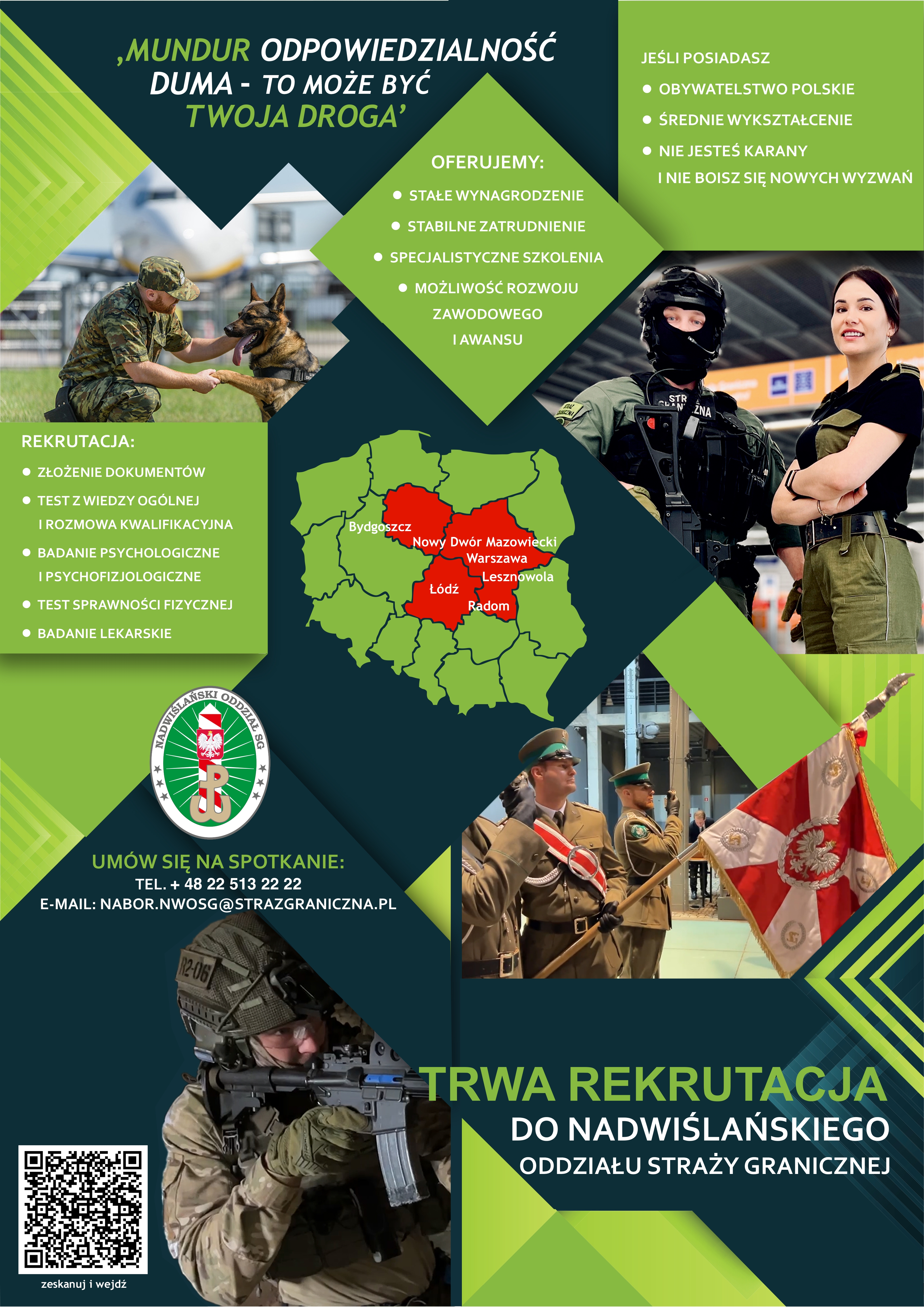 Plakat "Mundur, odpowiedzialność, duma - to może być Twoja droga"