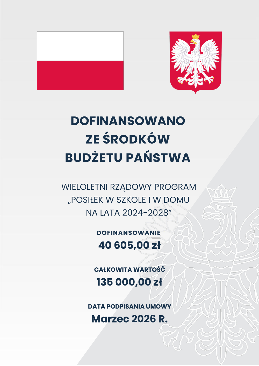 Plakat "Posiłek w szkole i w domu na lata 2024-2028"