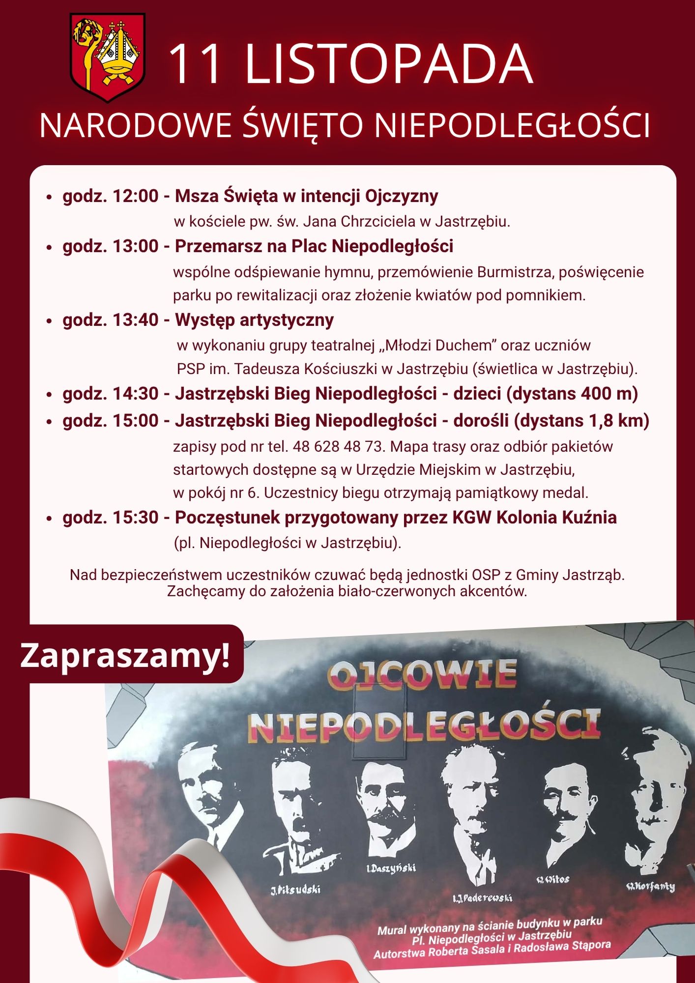 Plakat "Narodowe Święto Niepodległości w Gminie Jastrząb"